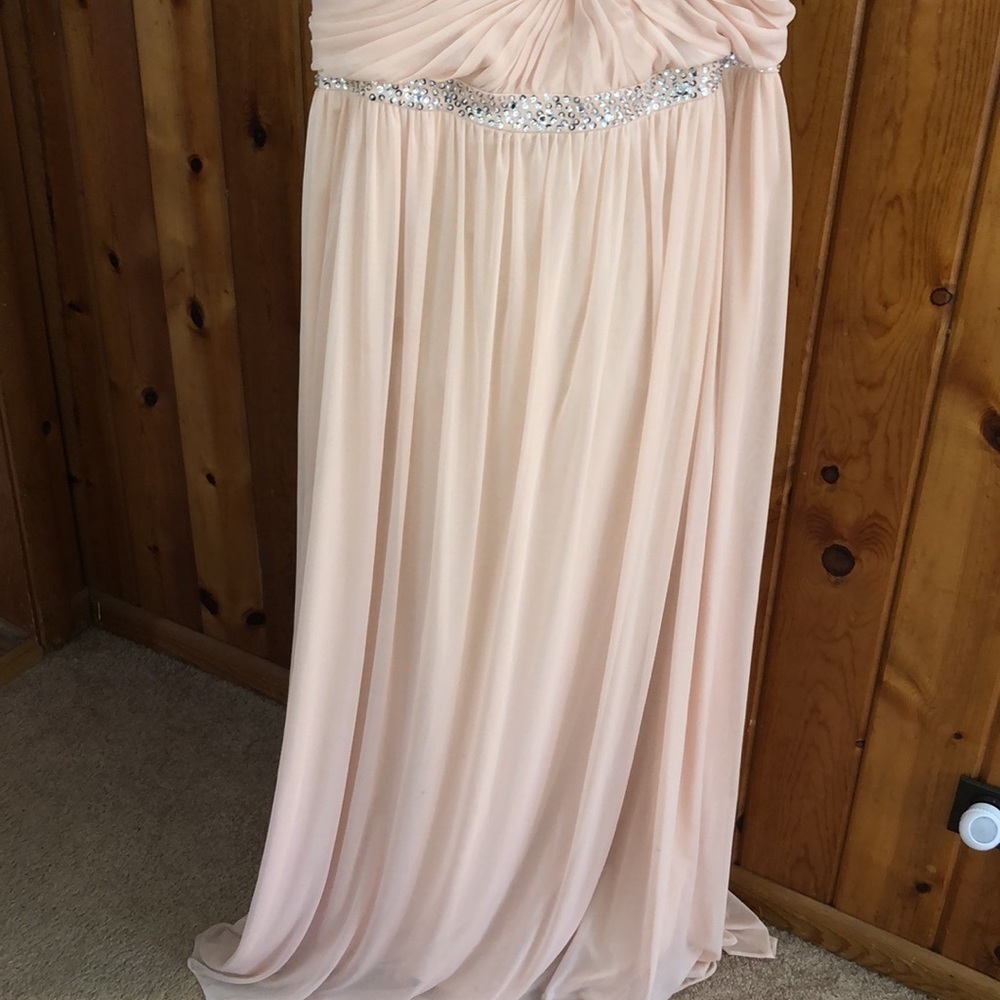 Adrianna Papell Long Dress Women’s Size 18 Pink Silver Sequins Gown bridesmaids‌ - Picture 7 of 15